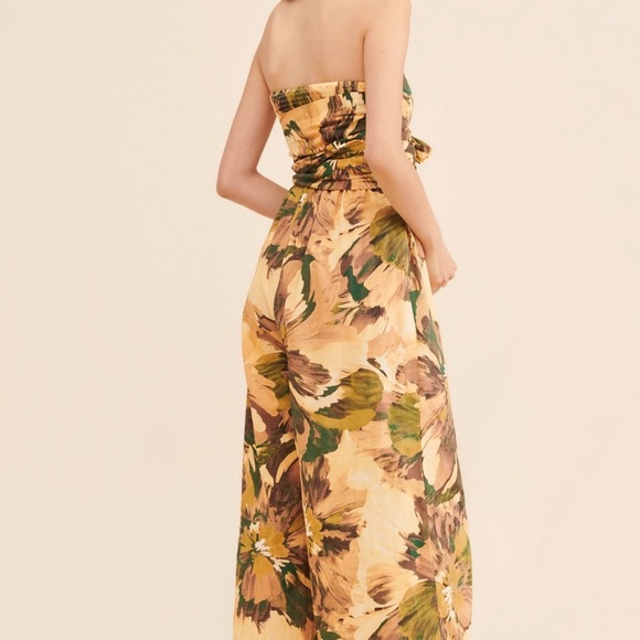 JODIFL Strapless Floral Jumpsuit in Yellow and Green by Free People - Picture 2 of 10